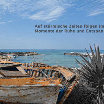 Postkarte "Auf stürmische Zeiten..."